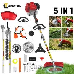 52cc Petrol Brushcutter & Grass Trimmer 5-in-1 Garden Tool with Shoulder Harness