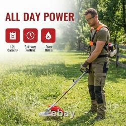 52cc Petrol Brushcutter & Grass Trimmer 5-in-1 Garden Tool with Shoulder Harness