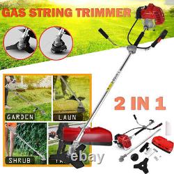 52cc Petrol Garden Brush Cutter, Grass Line Trimmer 2 in 1 Strimmer Set 3HP Home