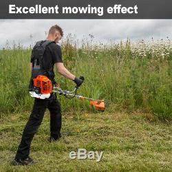 52cc Petrol Garden Brush Cutter Grass Trimmer Powerful Cutter Orange 1.25KW UK