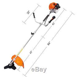 52cc Petrol Garden Brush Cutter Grass Trimmer Powerful Cutter Orange 1.25KW UK