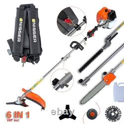 52cc Petrol Garden Brushcutter Strimmer Nisser 6 in 1 Heavy Duty