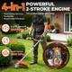 52cc Petrol Garden Multi Tool Brush Cutter Strimmer Hedge Weed&moss Wire Brush