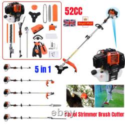 52cc Petrol Garden Multi Tool Set Strimmer Brushcutter Hedge Trimmer Chainsaw
