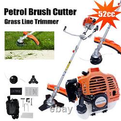 52cc Petrol Grass Strimmer Brushcutter Lawn Trimmer Strapped Garden Outdoor Tool
