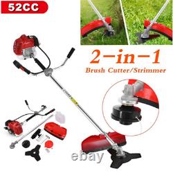 52cc Petrol Grass Strimmer Brushcutter Lawn Trimmer Strapped Garden Outdoor Tool