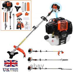52cc Petrol Heavy Duty Hedge Trimmer Chainsaw Brush Cutter Pole Saw Outdoor Tool