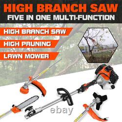 52cc Petrol Multi 5 in 1 Garden Tool Brush Cutter Chainsaw Pruner Grass Strimmer