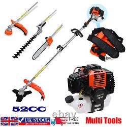 52cc Petrol Multi Function 5in1 Garden Tool Brush Cutter Grass Trimmer Chainsaw