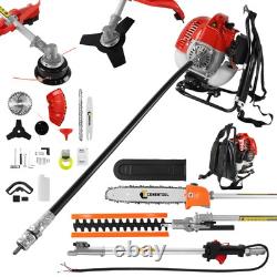 52cc Petrol Strimmer 2-Stroke 5-IN-1 Brush Cutter Petrol Grass Strimmer Backpack