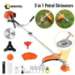 52cc Petrol Strimmer 2 Stroke Brush Cutter Hedge Trimmer Multi Tools Pull-Start