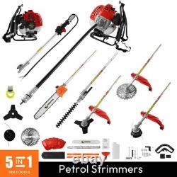 52cc Petrol Strimmer 2-Stroke Garden 5-IN-1 Brush Cutter Petrol Grass Strimmer