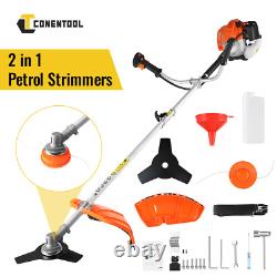 52cc Petrol Strimmer Brush Cutter 2-in-1 Grass Line Trimmer 2-Stroke Engine 2025