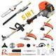 52cc Petrol Strimmer Brush Cutter 5 In 1 Garden Grass Line Trimmer 2-stroke Tool