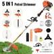 52cc Petrol Strimmer Brush Cutter 5 In 1 Garden Grass Line Trimmer 2-stroke Tool