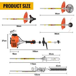 52cc Petrol Strimmer Brush Cutter 5 in 1 Garden Grass Line Trimmer 2-Stroke Tool