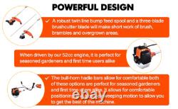 52cc Petrol Strimmer Brush Cutter Garden Grass Trimmer with 2 Stroke Engine