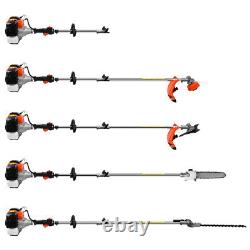 52cc Petrol Strimmer Garden 4in1 Multi Tool Hedge Trimmer Chainsaw Brush Cutter