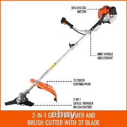 52cc Petrol Strimmer Garden Brush Cutter 2in1 Grass Line Trimmer 2-Stroke Engine