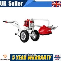 52cc Petrol Wheeled Brush Cutter 2-Stroke Handles 7500rpm Red 2.2KW New Grass