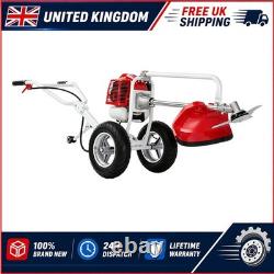 52cc Petrol Wheeled Brush Cutter Grass Professional Trolley Heavy Duty 2 in 1