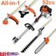 52cc All-in-1 Hedge Trimmer Petrol Strimmer Brush Cutter Garden Chainsaw Tool Uk