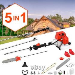 5IN1 52cc Petrol Hedge Trimmer Chainsaw Outdoor Brush Cutter Pole Saw Multi Tool