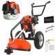 5.2hp Petrol Strimmer Mower Wheeled Brush Cutter 50cm Cut Wide Area