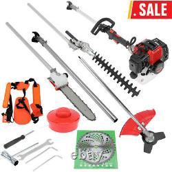 5 In 1 52cc Petrol Hedge Trimmer Chainsaw Brush Cutter Pole Saw Outdoor Tool