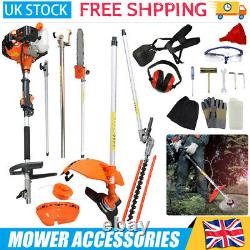 5 In 1 Garden Grass Hedge Trimmer Set Petrol Strimmer Chainsaw Brush Cutter 52cc