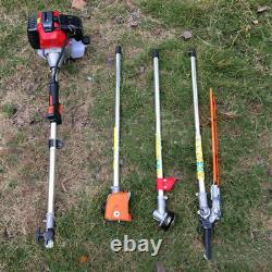 5 In 1 Garden Grass Hedge Trimmer Set Petrol Strimmer Chainsaw Brush Cutter 52cc