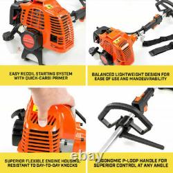 5 In 1 Garden Grass Hedge Trimmer Set Petrol Strimmer Chainsaw Brush Cutter 52cc