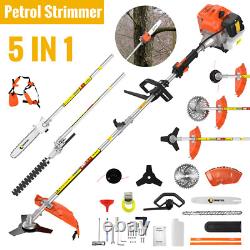 5 in1 Petrol Brush Cutter Strimmer Grass Trimmer Garden Tool 52cc 2 Stroke Kit