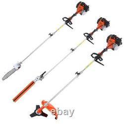 5 in 1 52cc Petrol Hedge Trimmer Chainsaw Brush Cutter Pole Saw Outdoor Tools HW