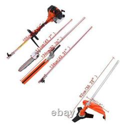 5 in 1 52cc Petrol Hedge Trimmer Chainsaw Brush Cutter Pole Saw Outdoor Tools SW