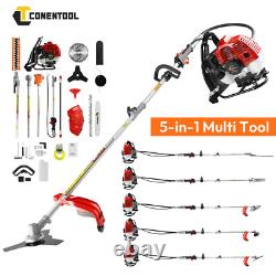 5-in-1 Backpack Lawn Mower 2 Stroke Brush Cutter Weed Wacker Grass Trimmer Hedge