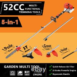 5 in 1 Garden Multi Tool 52cc Petrol Hedge Trimmer Chainsaw Strimmer Brushcutter