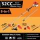 5 In 1 Garden Multi Tool 52cc Petrol Hedge Trimmer Chainsaw Strimmer Brushcutter