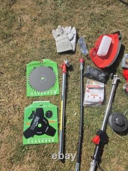 5 in 1 Garden Multitool 52cc Petrol Hedge Trimmer Chainsaw Strimmer Brush Cutter