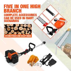 5 in 1 Hedge Trimmer Tool Petrol Strimmer Brush Cutter Garden Chainsaw 52cc