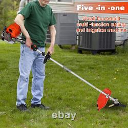 5-in-1 Petrol Garden Multi Tool 52CC Strimmer Brushcutter Hedge Trimmer Chainsaw