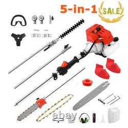 5 in 1 Petrol Garden Multi Tool 52cc Strimmer Brushcutter Hedge Trimmer Chainsaw