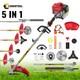 5 In 1 Petrol Garden Tool 52cc Brush Cutter Grass Trimmer Steel Wire Brush Wheel