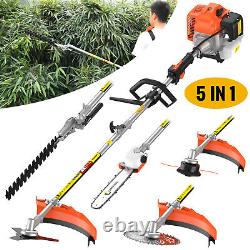 5-in-1 Petrol Strimmer 52cc Brush Cutter Garden Grass Line Trimmer 2-Stroke Tool