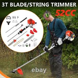 5 in 1 Weed Eater Gas Powered, 52CC Gas Weed Wacker, Brush Cutter Grass Trimmer