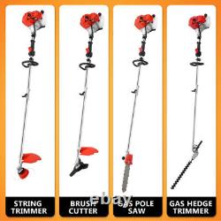 5 in 1 Weed Eater Gas Powered, 52CC Gas Weed Wacker, Brush Cutter Grass Trimmer