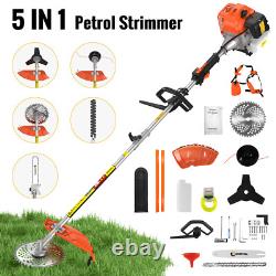 5in1 Multi Tool Petrol Strimmer Brush Cutter Garden Hedge Trimmer Chainsaw 2.5KW