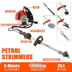 5in1 Petrol Strimmer 52cc Brush Cutter Garden Chain Grass Line Trimmer 2-Stroke