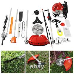 5in1 Petrol Strimmer 52cc Brush Cutter Garden Grass Line Trimmer Set 2-Stroke UK