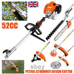 5in 1 52cc Petrol Strimmer Trimmer Multi Function Garden Tool Brush Cutter Grass